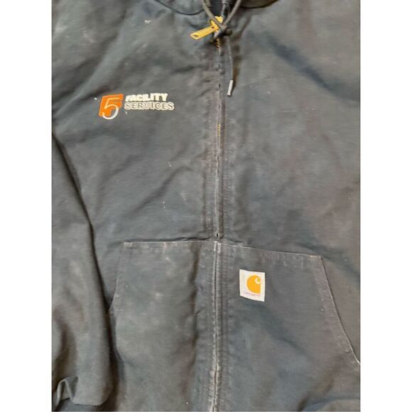 Size XXL - Carhartt J140 BLK Black USA Made Full Zip Hooded Jacket Embroidered - Picture 6 of 11
